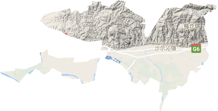 沙爾沁鎮地形圖