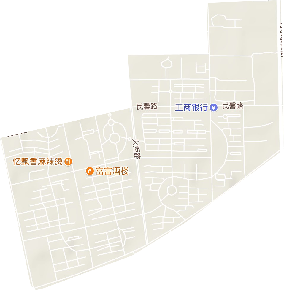 民馨路街道地形圖