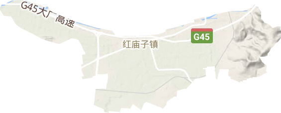 紅廟子鎮地形圖
