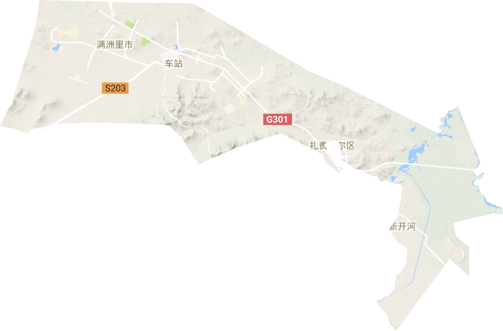 滿洲里市地形圖
