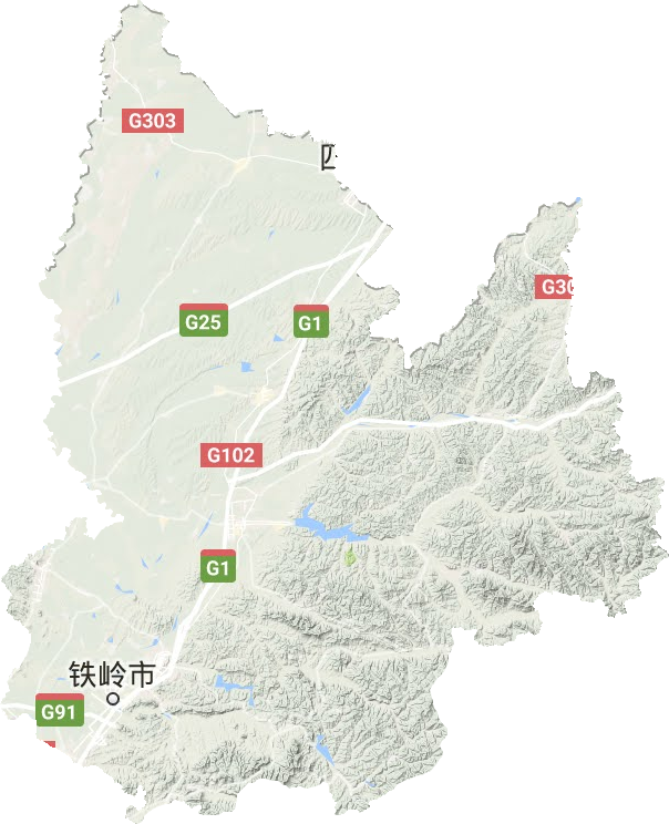 鐵嶺市地形圖