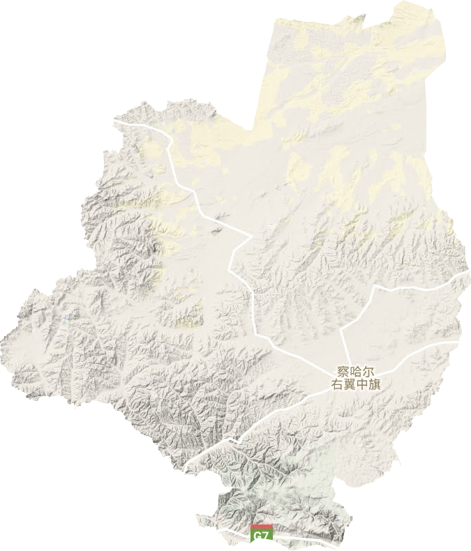 察哈爾右翼中旗地形圖