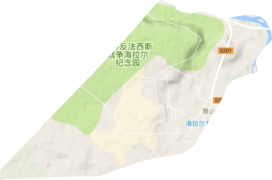 靠山街道地形圖
