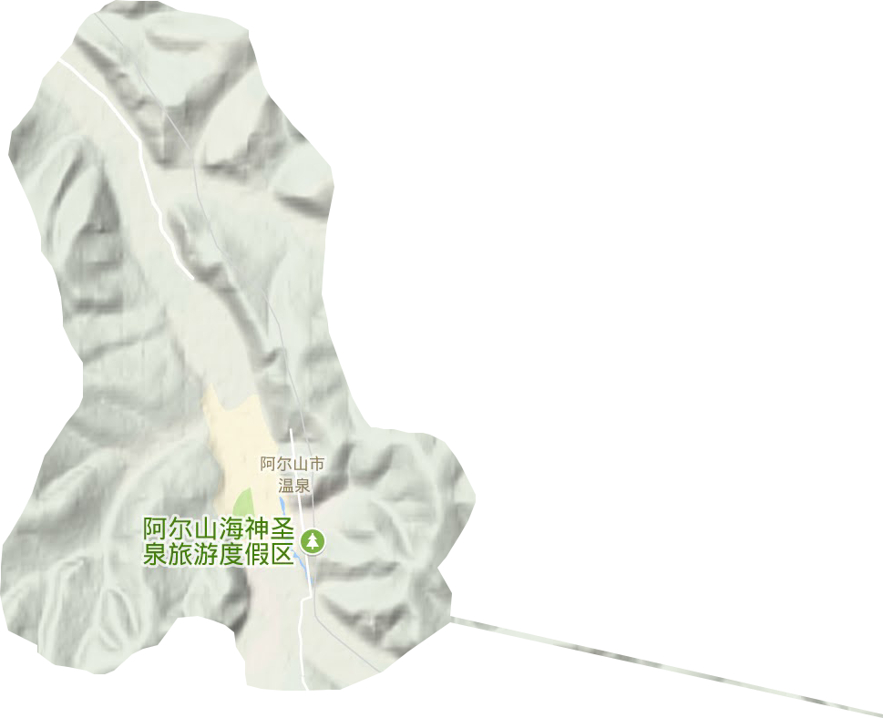 阿爾山市溫泉街道地形圖