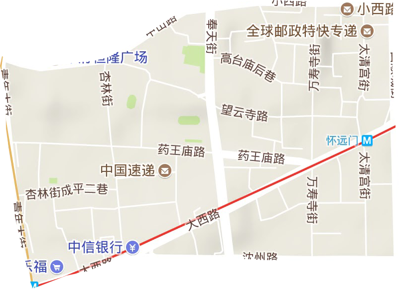 大西街道地形圖