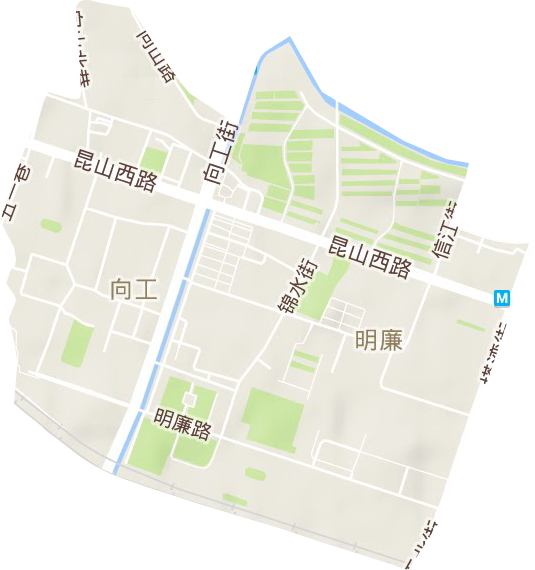 明廉街道地形圖