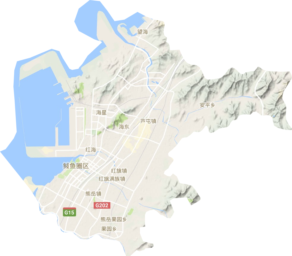 鲅魚圈區地形圖
