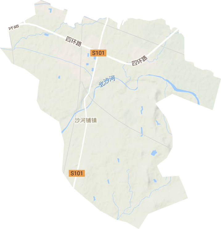 沙河街道地形圖