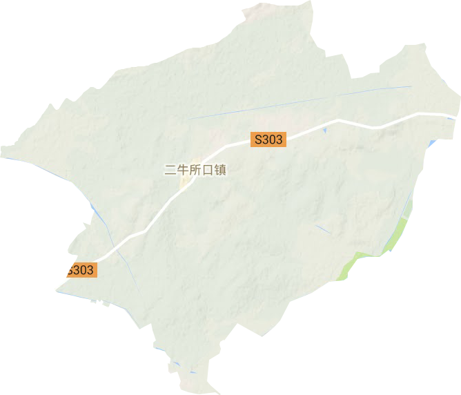 二牛所口鎮地形圖