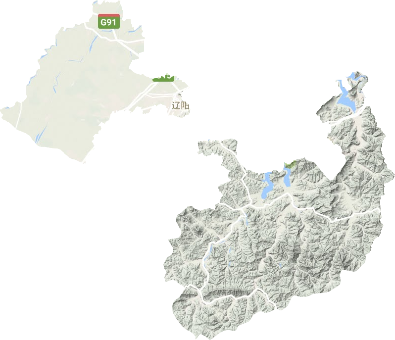 遼陽(yáng)縣地形圖