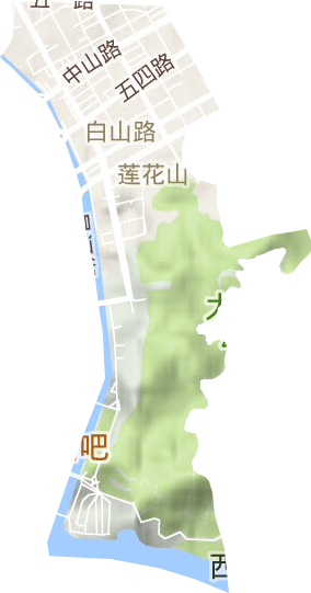 白山路街道地形圖