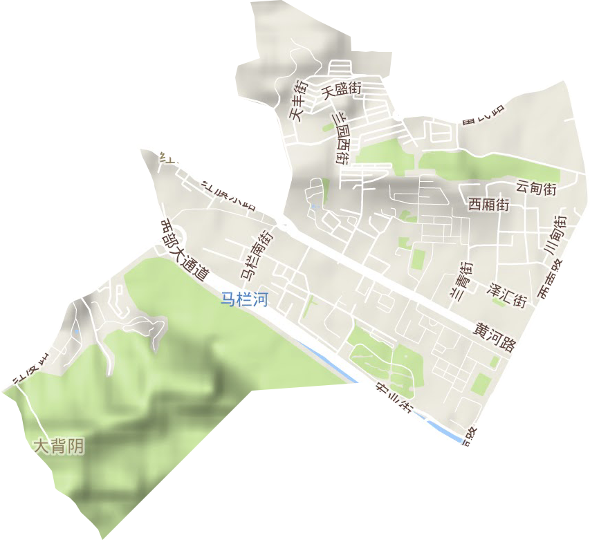 馬欄街道地形圖