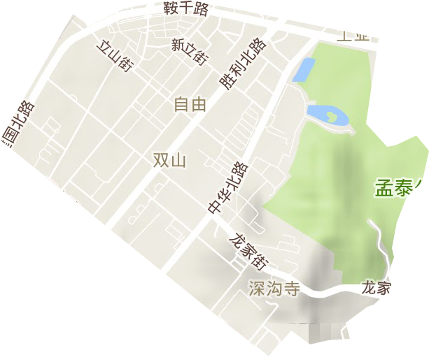 雙山街道地形圖