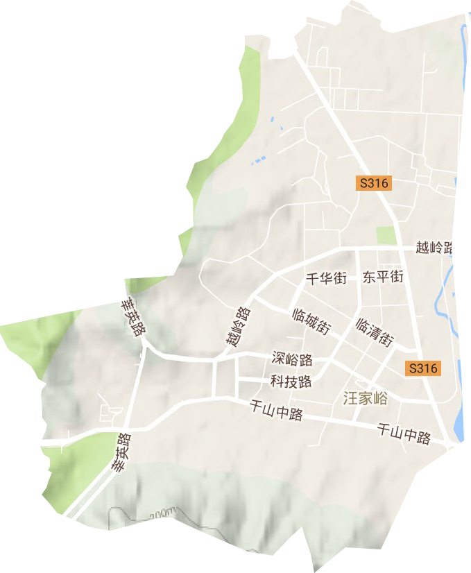 汪峪街道地形圖