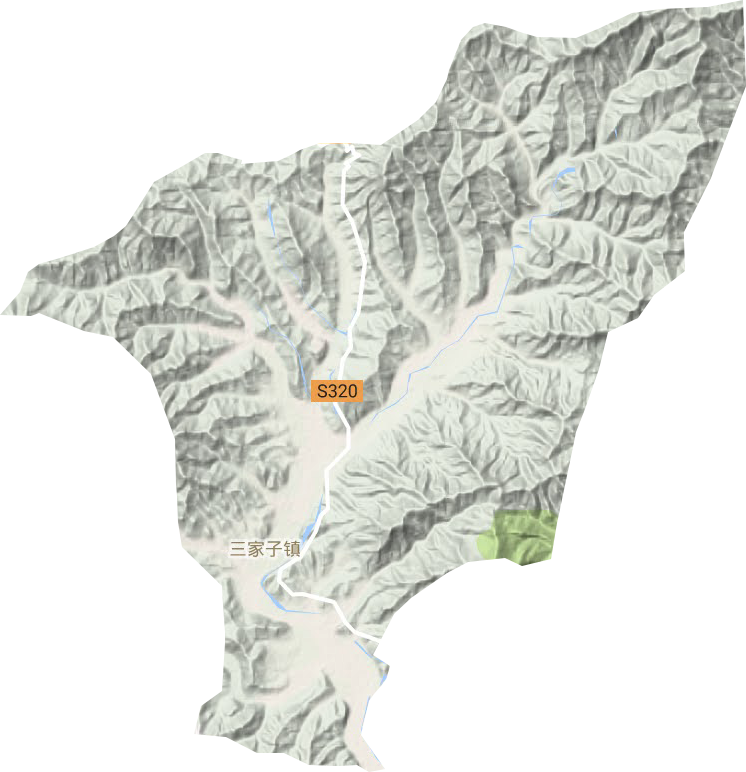 三家子鎮(zhèn)地形圖