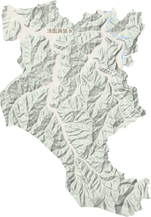 湯圖滿族鄉地形圖