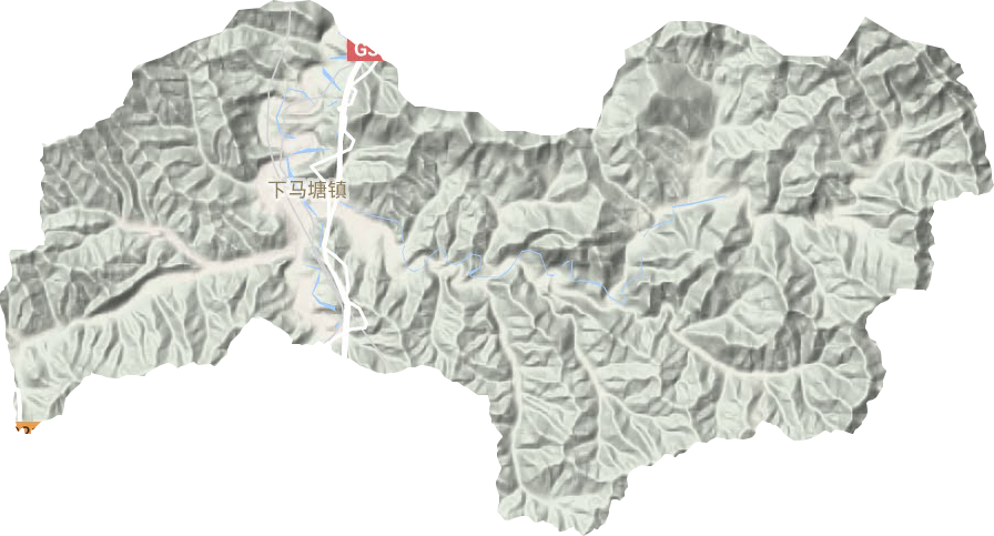 下馬塘街道地形圖