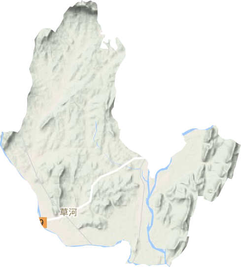 草河街道地形圖