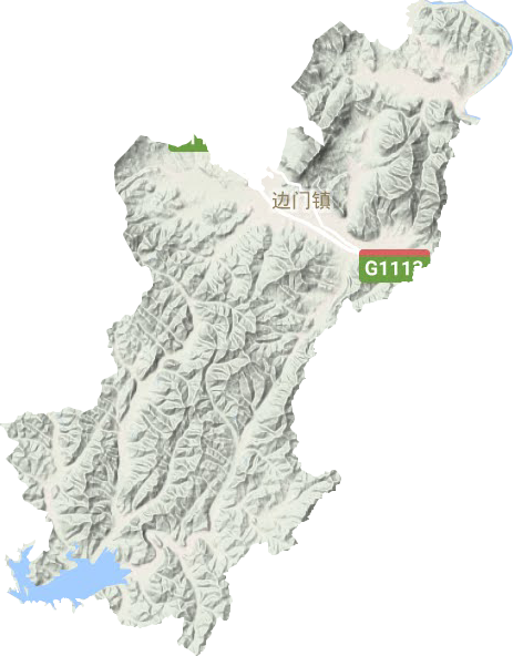 邊門鎮(zhèn)地形圖