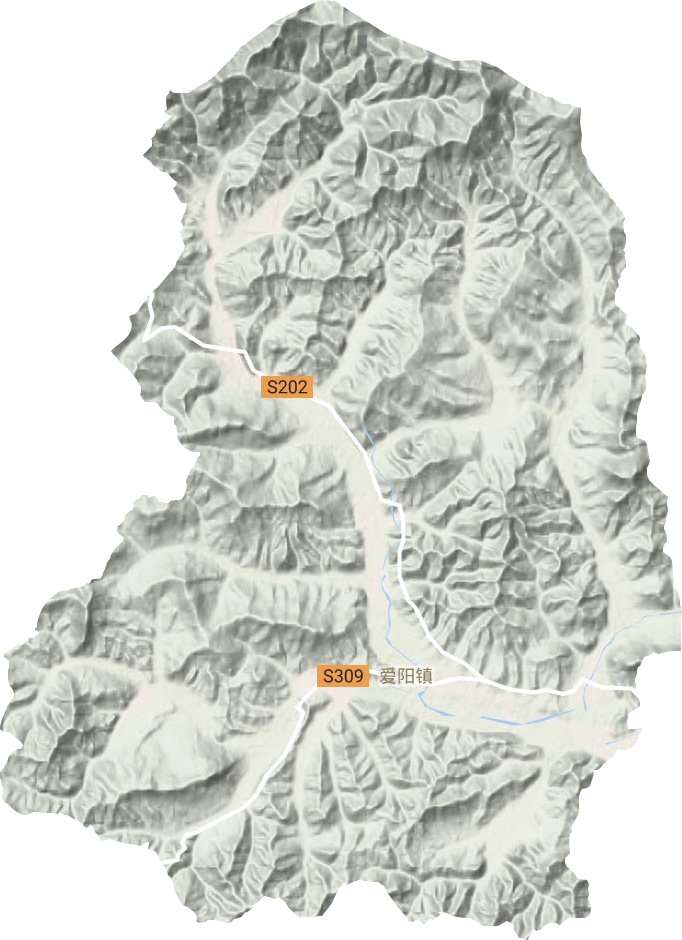 愛(ài)陽(yáng)鎮(zhèn)地形圖